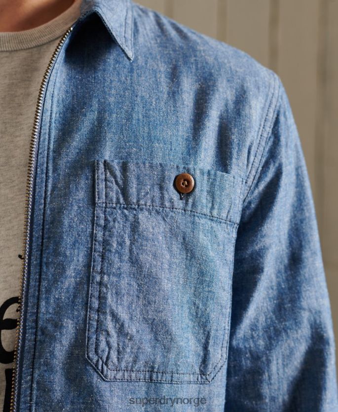 Superdry blå klær 86P46D4786 shorebreak overskjorte menn