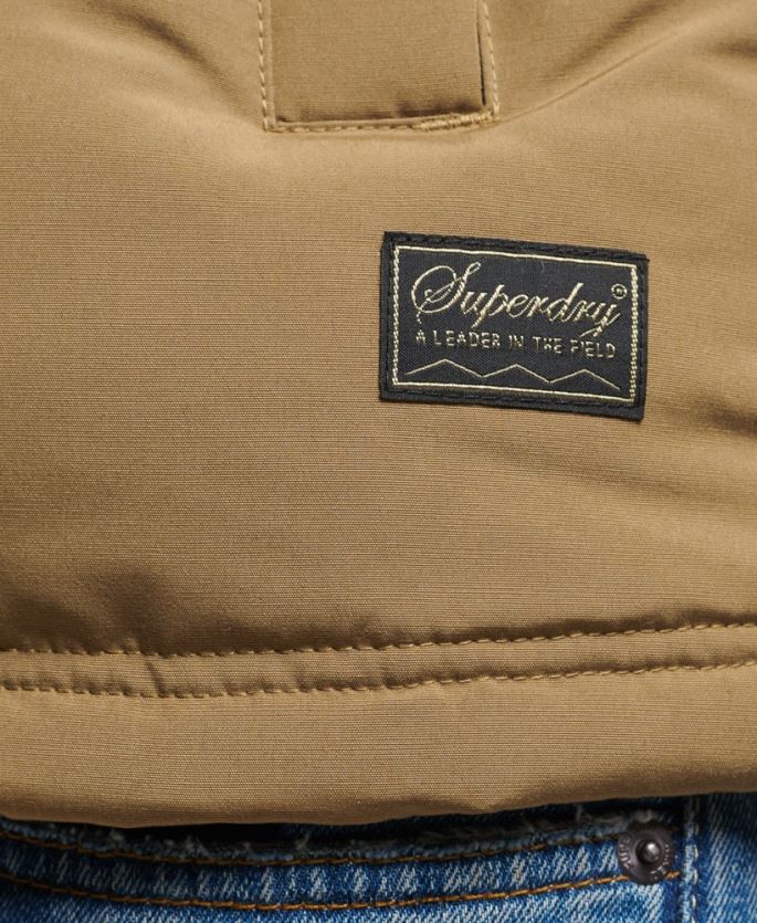 Superdry brun klær 86P46D1065 everest hette puffer gilet menn