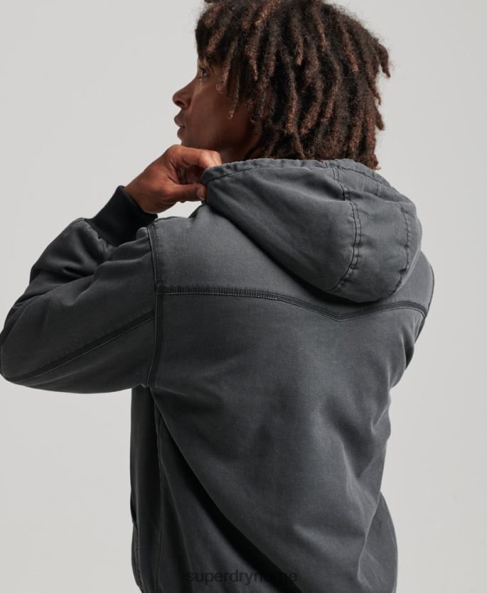 Superdry brun klær 86P46D1067 arbeidstøy bomberjakke med hette menn