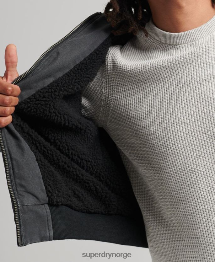 Superdry brun klær 86P46D1067 arbeidstøy bomberjakke med hette menn