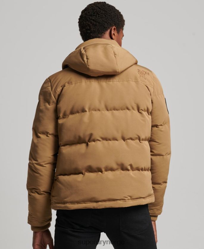 Superdry brun klær 86P46D1093 everest pufferjakke med hette menn