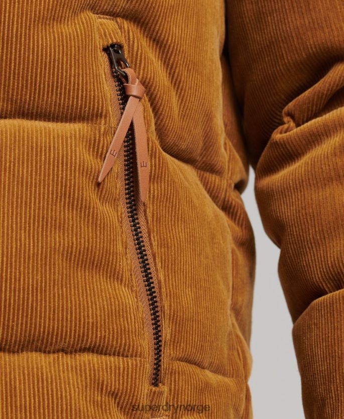 Superdry brun klær 86P46D4554 vintage retro cord puffer jakke menn