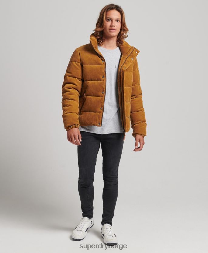 Superdry brun klær 86P46D4554 vintage retro cord puffer jakke menn