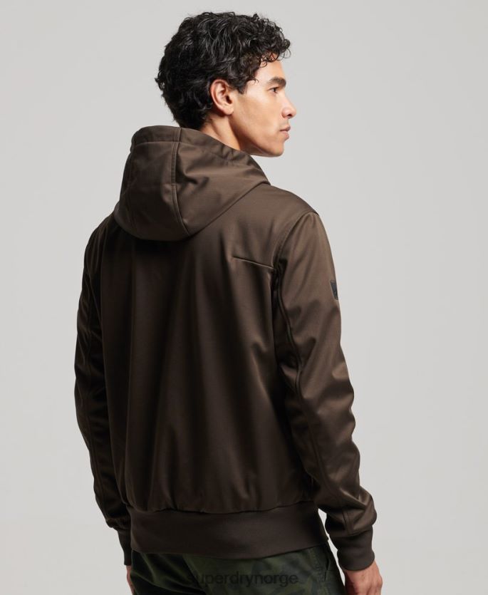 Superdry brun klær 86P46D4600 tech soft shell treningsjakke menn