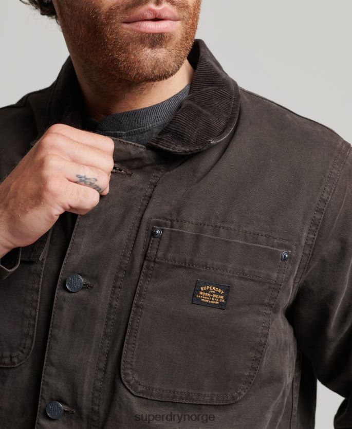 Superdry brun klær 86P46D4649 ranchjakke for arbeidsklær menn