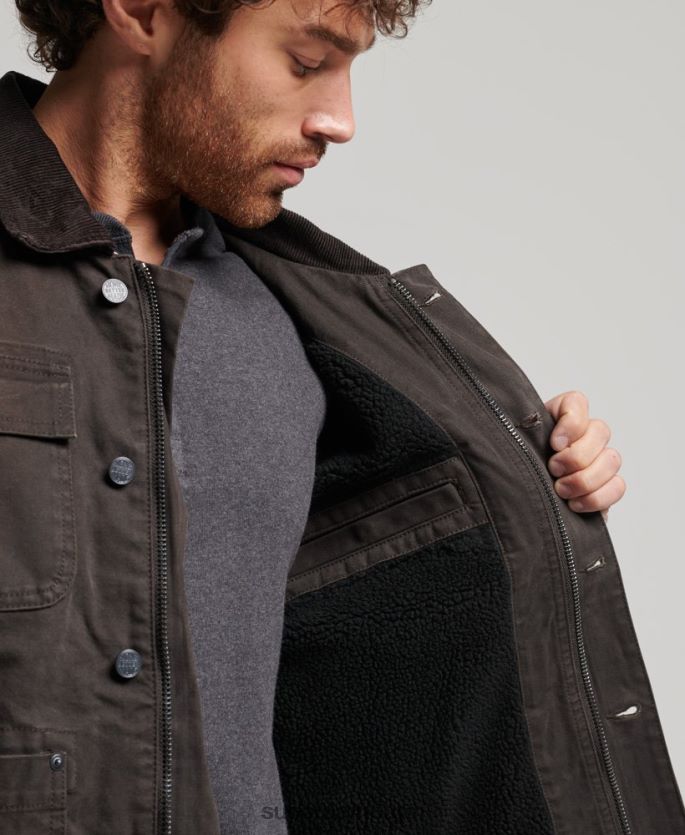 Superdry brun klær 86P46D4649 ranchjakke for arbeidsklær menn