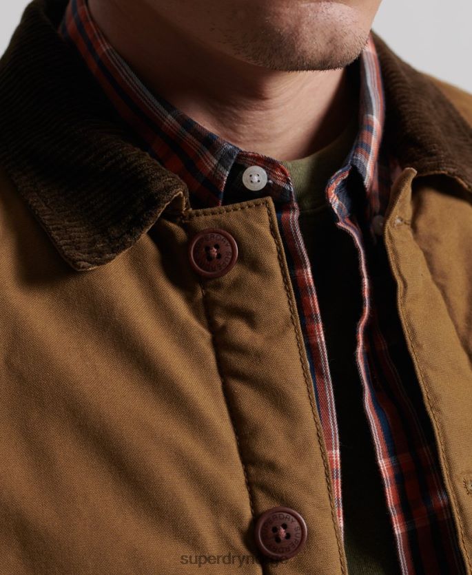 Superdry brun klær 86P46D4712 bruksblanding over skjorte menn