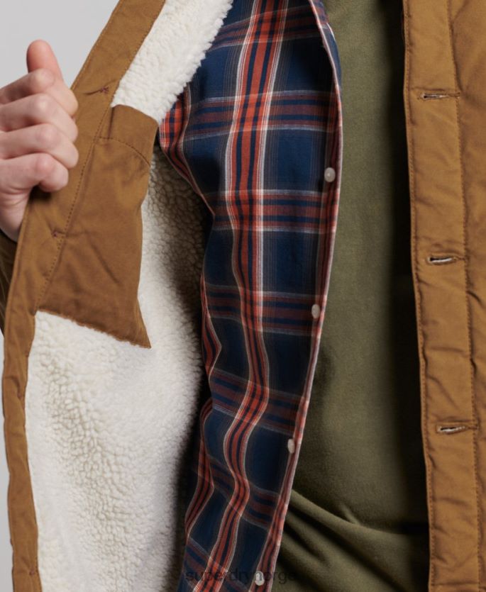 Superdry brun klær 86P46D4712 bruksblanding over skjorte menn