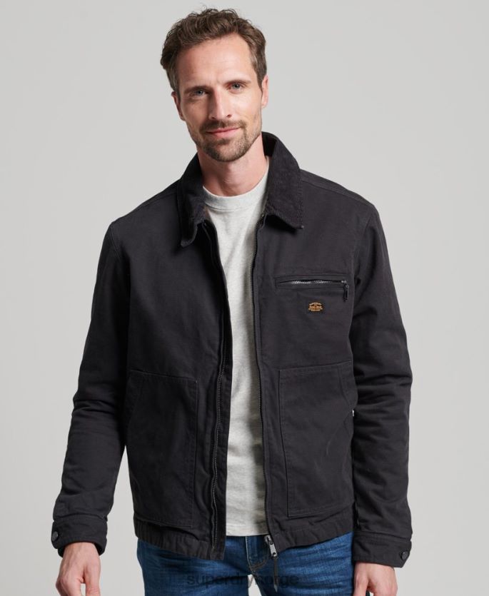 Superdry brun klær 86P46D914 vintage ranch harrington jakke menn