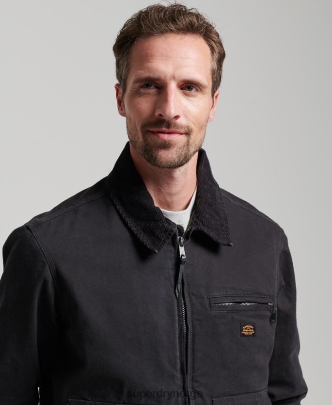 Superdry brun klær 86P46D914 vintage ranch harrington jakke menn