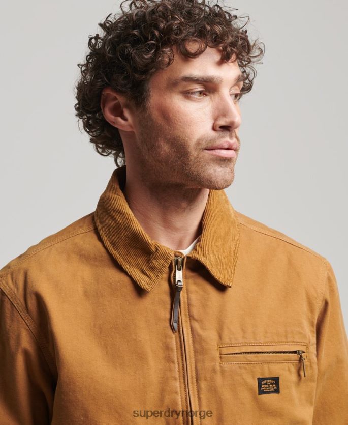 Superdry brun klær 86P46D918 vintage ranch harrington jakke menn