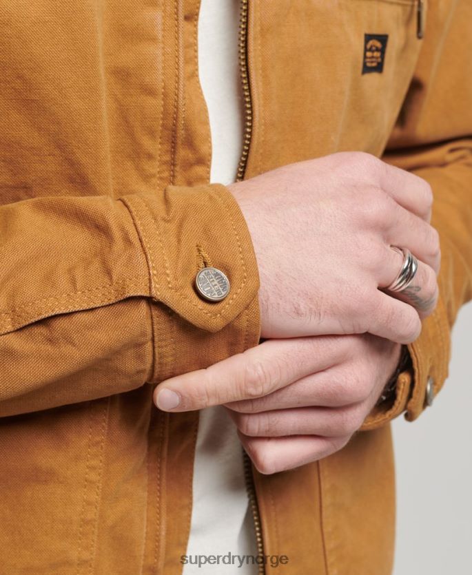 Superdry brun klær 86P46D918 vintage ranch harrington jakke menn