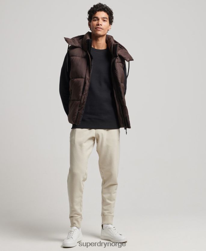 Superdry brun klær 86P46D958 touchline kort polstret gilet menn