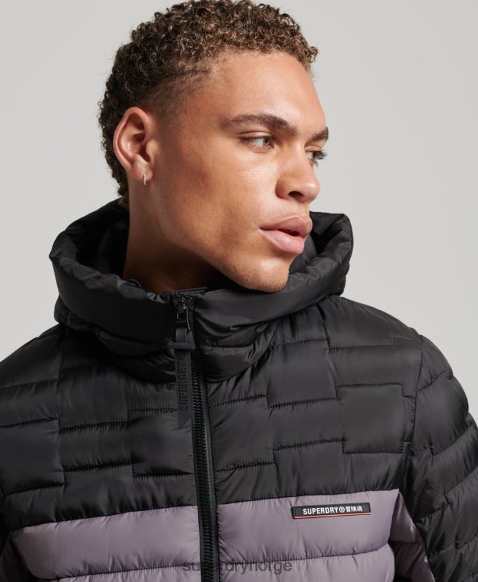 Superdry grå klær 86P46D4469 ekspedisjon radar vattert mix fuji jakke menn