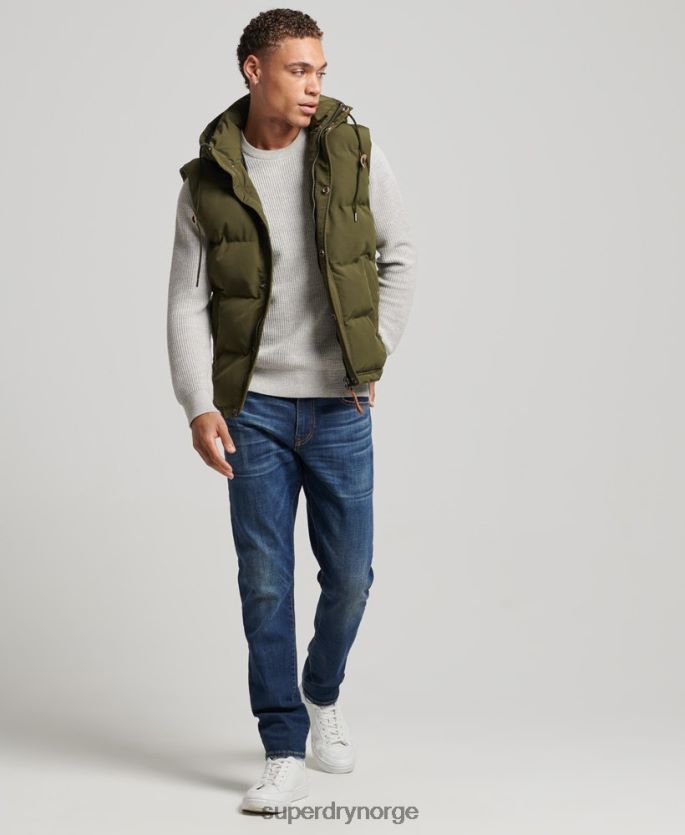 Superdry grønn klær 86P46D1017 everest hette puffer gilet menn