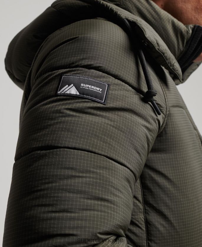 Superdry grønn klær 86P46D1099 ripstop longline pufferjakke menn