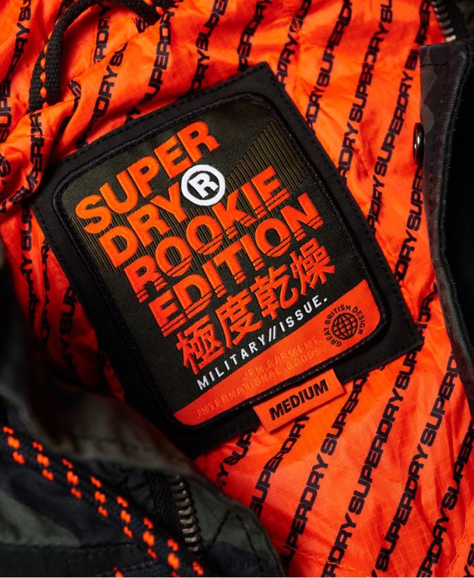 Superdry grønn klær 86P46D1199 rookie panter forhøyet parkajakke menn