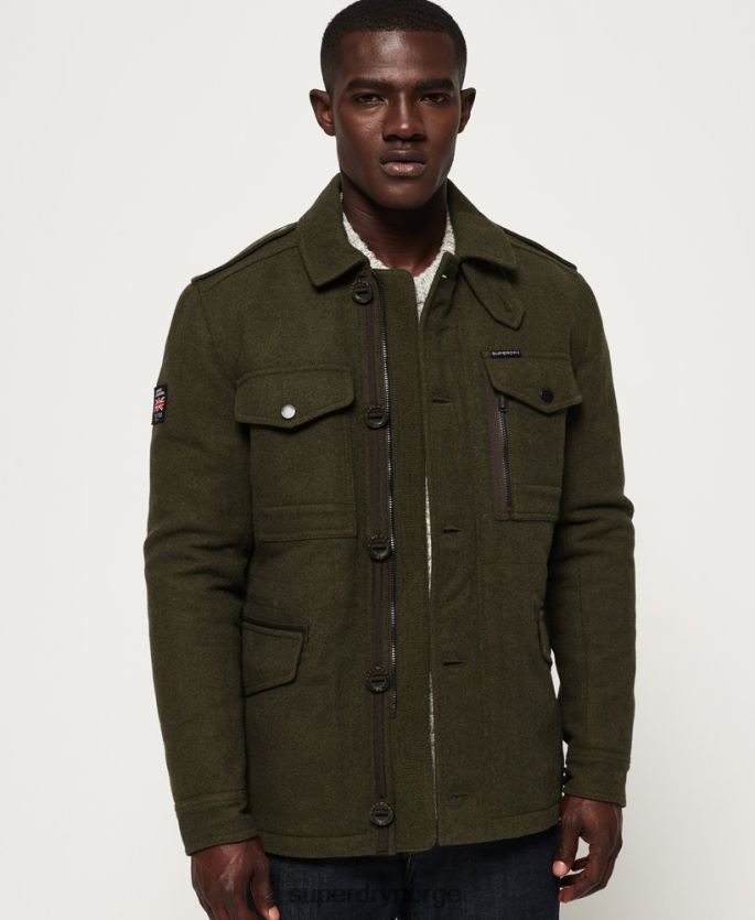 Superdry grønn klær 86P46D1203 tito fire lommer ulljakke menn