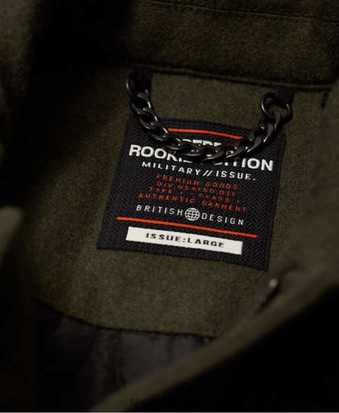 Superdry grønn klær 86P46D1203 tito fire lommer ulljakke menn