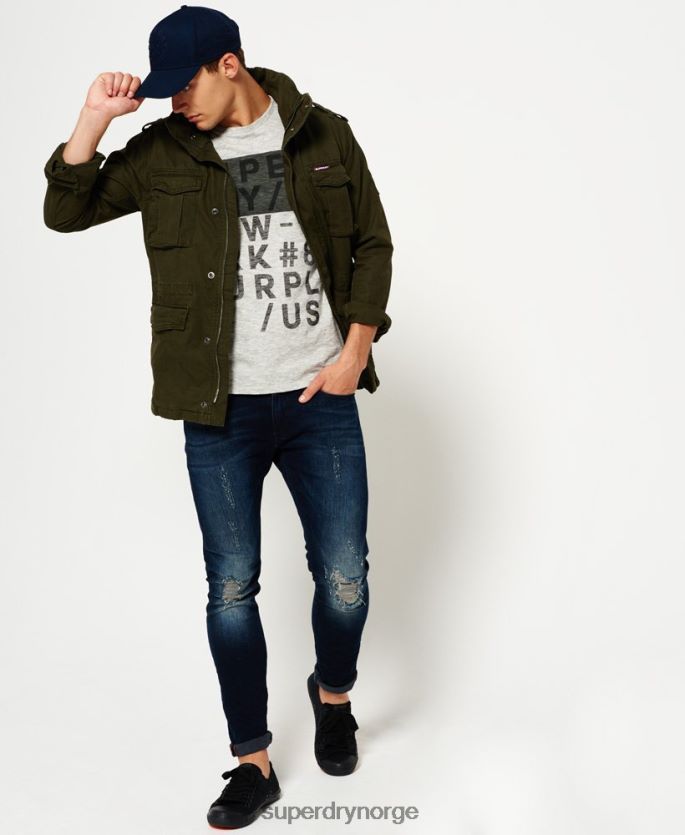 Superdry grønn klær 86P46D1204 rookie tungt vær feltjakke menn