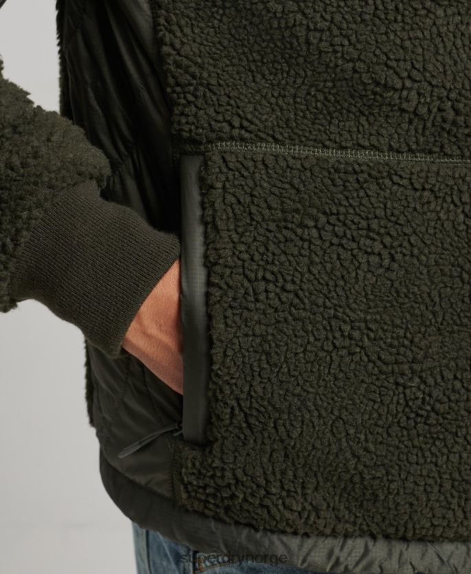 Superdry grønn klær 86P46D4458 sherpa jakke med glidelås menn