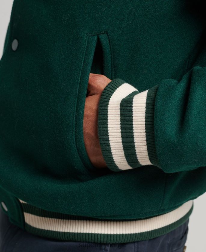Superdry grønn klær 86P46D4477 college varsity bomberjakke menn