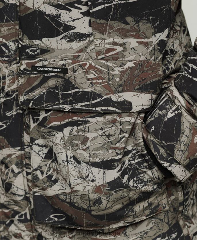 Superdry grønn klær 86P46D4547 everest parkajakke med hette i fuskepels menn