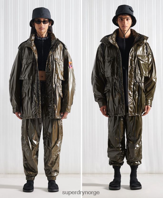 Superdry grønn klær 86P46D4584 limited edition sdx m65 high shine jakke menn