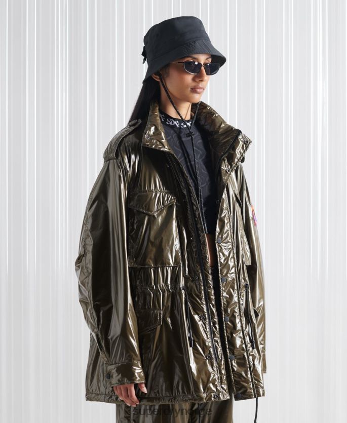 Superdry grønn klær 86P46D4584 limited edition sdx m65 high shine jakke menn