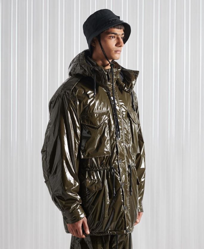 Superdry grønn klær 86P46D4584 limited edition sdx m65 high shine jakke menn