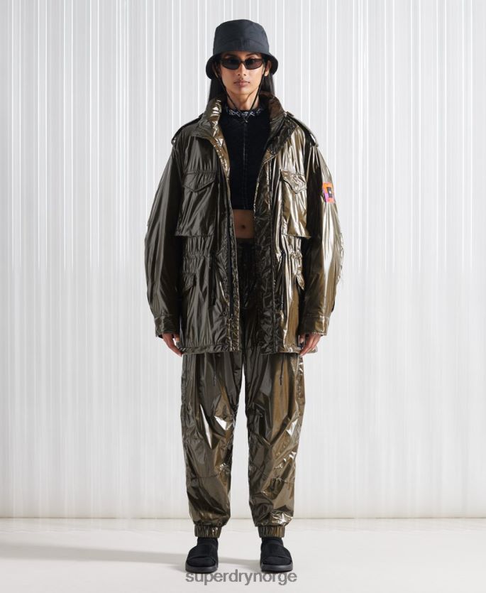 Superdry grønn klær 86P46D4584 limited edition sdx m65 high shine jakke menn