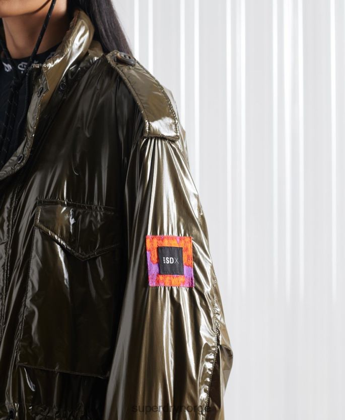 Superdry grønn klær 86P46D4584 limited edition sdx m65 high shine jakke menn