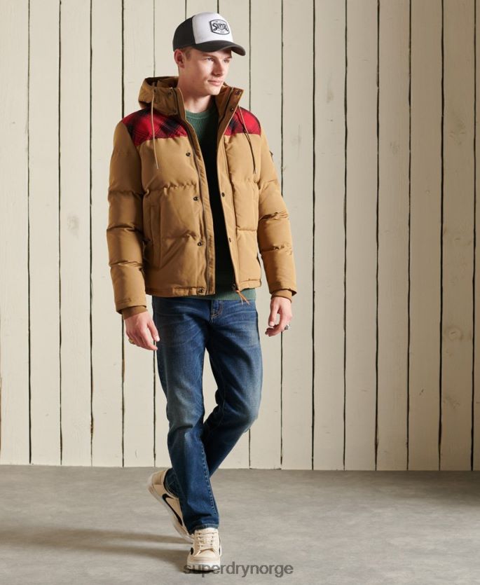 Superdry grønn klær 86P46D4592 vattert everest jakke menn