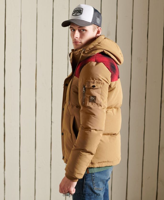 Superdry grønn klær 86P46D4592 vattert everest jakke menn