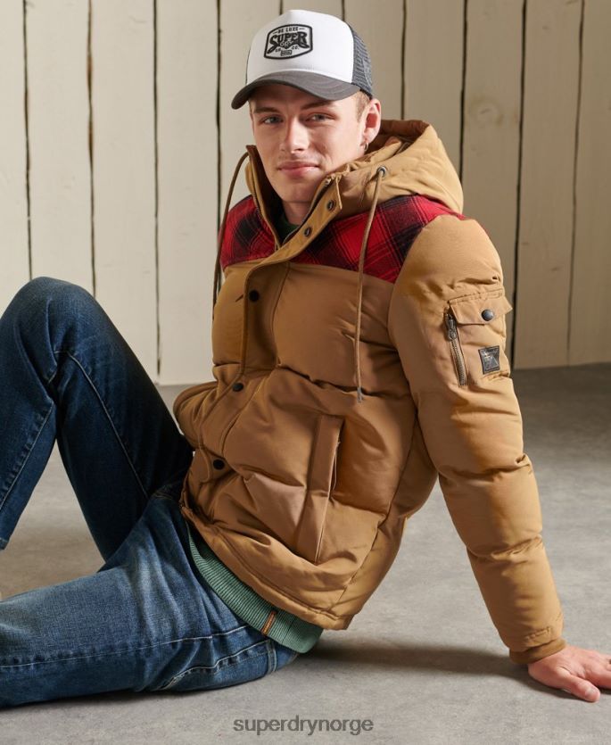 Superdry grønn klær 86P46D4592 vattert everest jakke menn