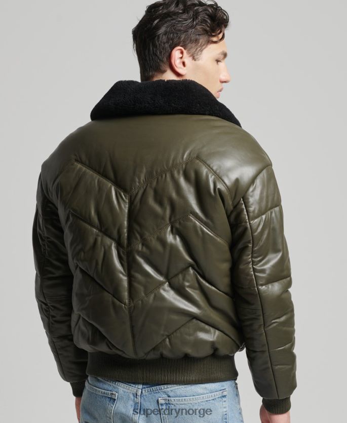 Superdry grønn klær 86P46D4666 heritage pufferjakke i skinn menn