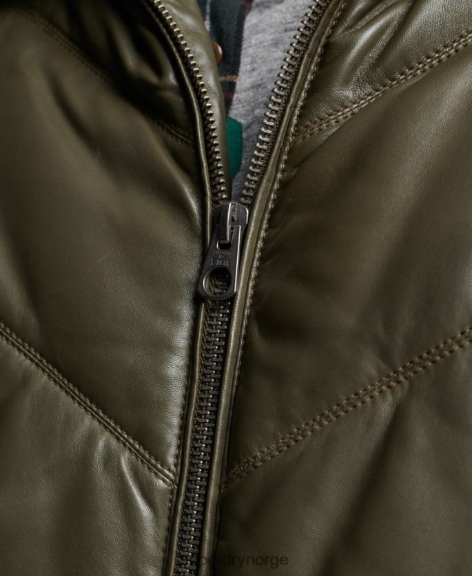 Superdry grønn klær 86P46D4666 heritage pufferjakke i skinn menn