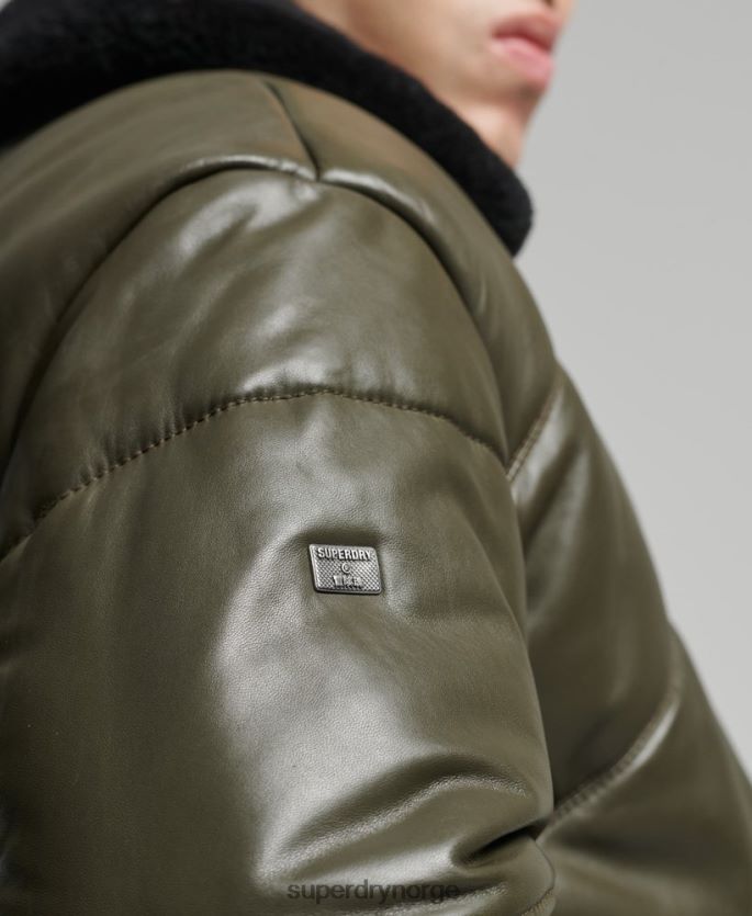 Superdry grønn klær 86P46D4666 heritage pufferjakke i skinn menn