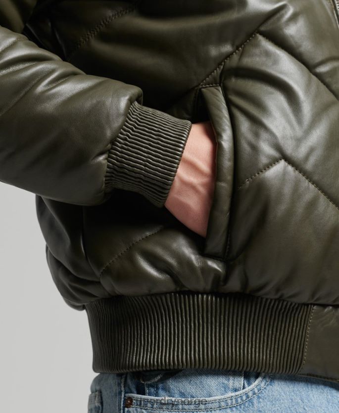 Superdry grønn klær 86P46D4666 heritage pufferjakke i skinn menn