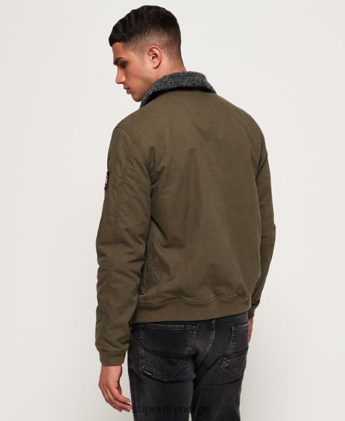 Superdry grønn klær 86P46D4706 rookie vinter aviator bomber jakke menn
