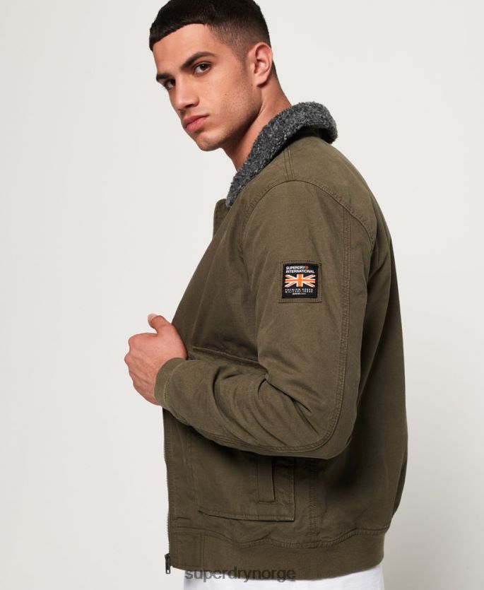 Superdry grønn klær 86P46D4706 rookie vinter aviator bomber jakke menn