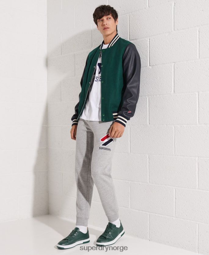 Superdry grønn klær 86P46D4728 ull varsity baseballjakke menn