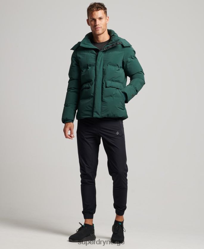 Superdry grønn klær 86P46D5381 kort boksy pufferjakke menn