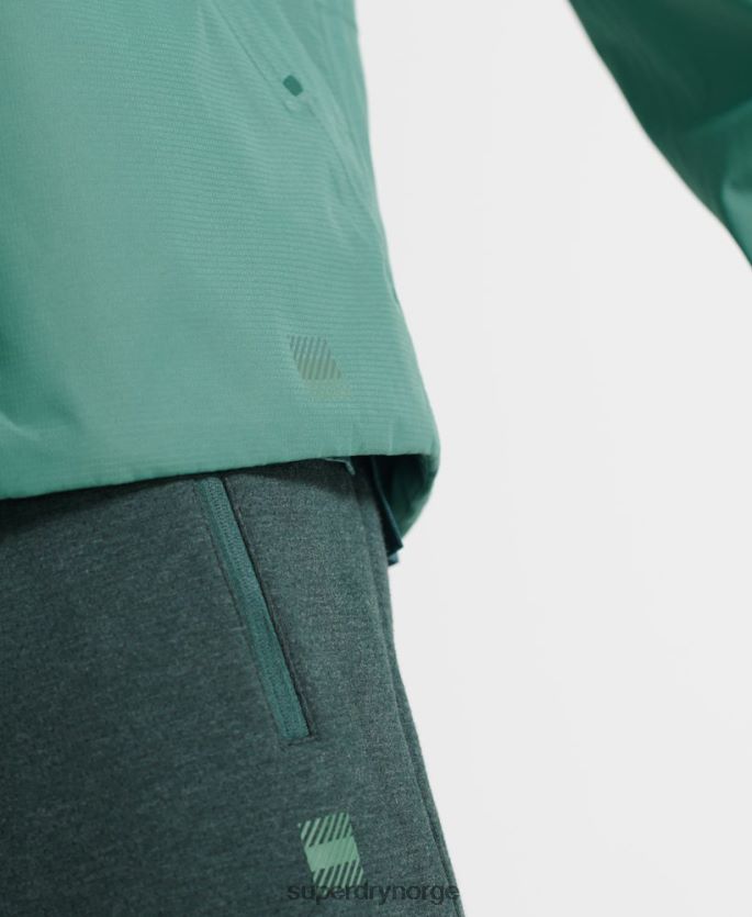 Superdry grønn klær 86P46D5399 train asymmetrisk vanntett jakke menn