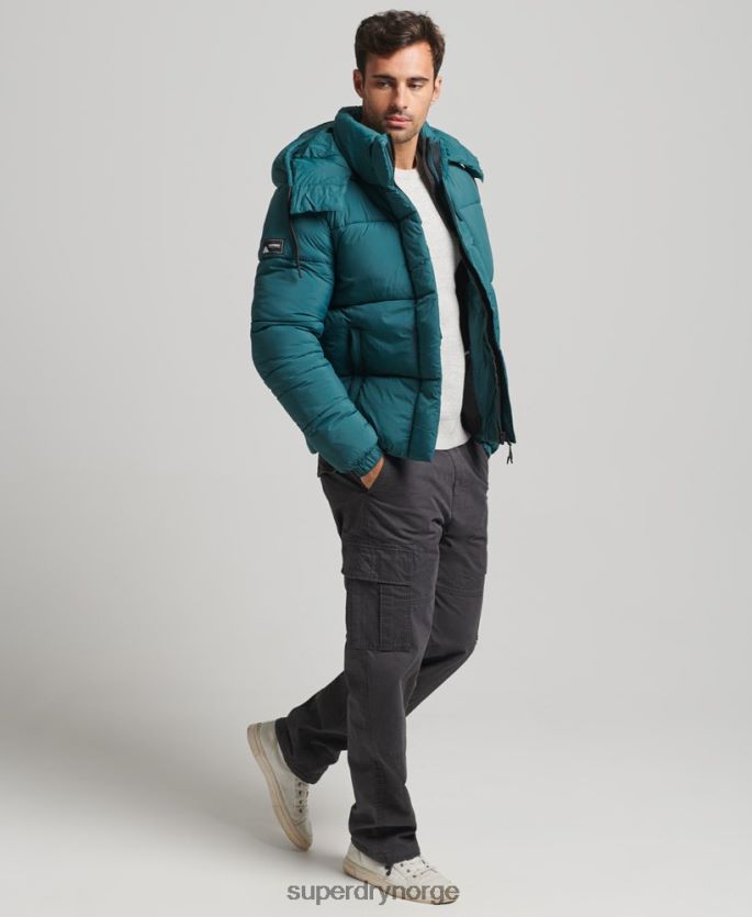Superdry grønn klær 86P46D973 touchline polstret kort jakke menn