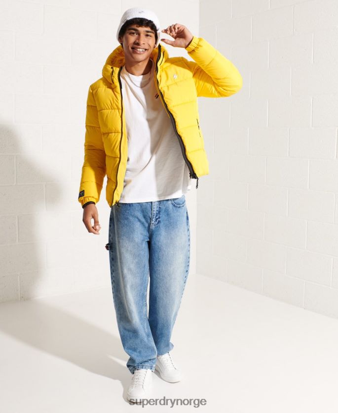 Superdry gul klær 86P46D1047 sport puffer hettejakke menn
