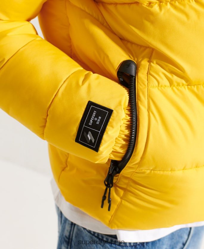 Superdry gul klær 86P46D1047 sport puffer hettejakke menn