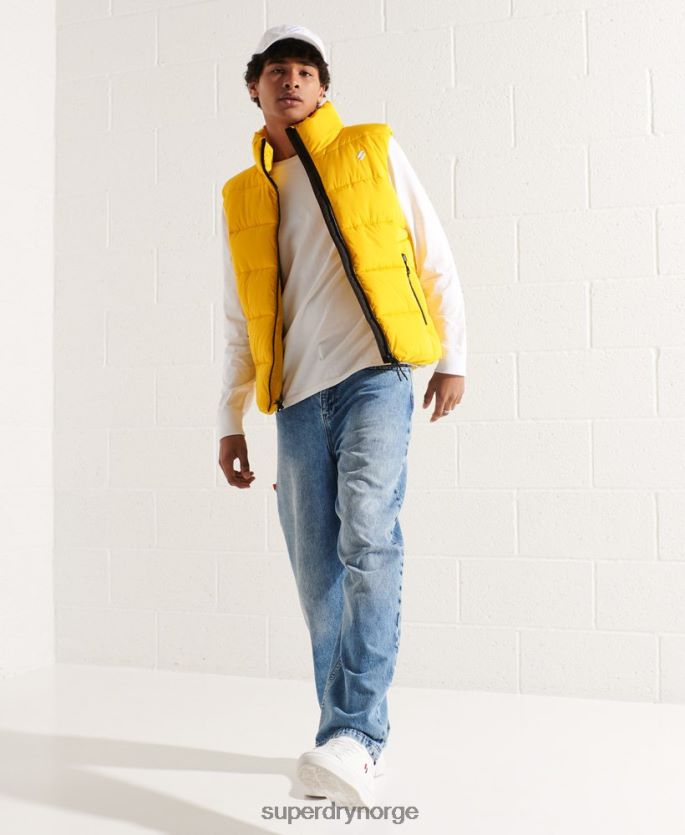 Superdry gul klær 86P46D1156 sport puffer gilet uten hette menn