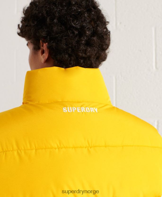 Superdry gul klær 86P46D1156 sport puffer gilet uten hette menn