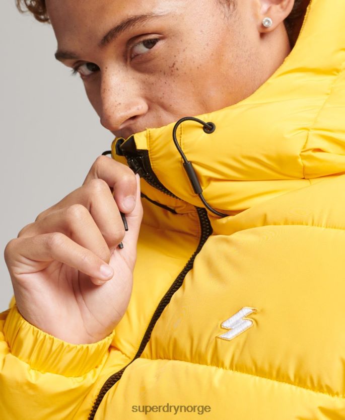 Superdry gul klær 86P46D960 sport puffer hettejakke menn